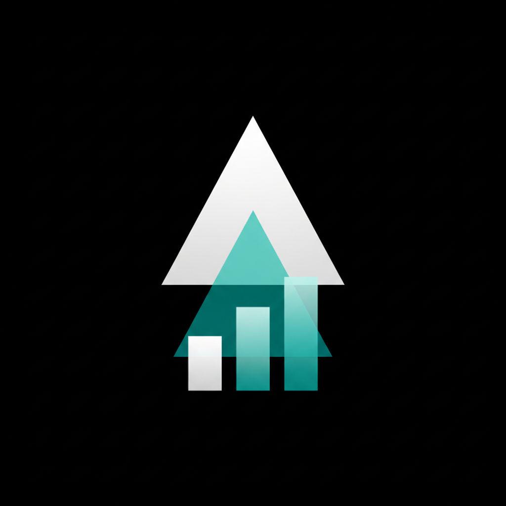 Create a clean, modern icon for a scale Growth Plan subscription. Minimal design, flat style, solid black background, professional marketing agency look, no text, vector style.