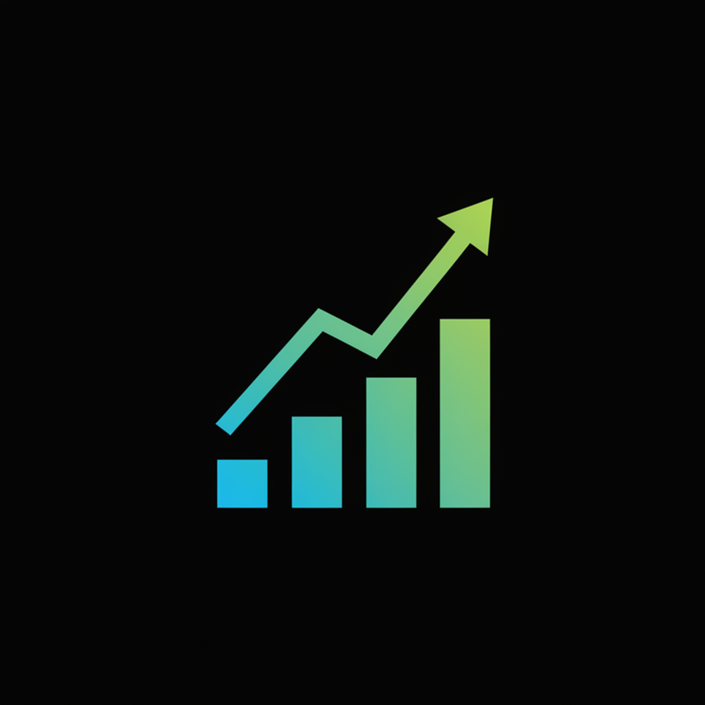 Create a clean, modern icon for a Starter Growth Plan subscription. Minimal design, flat style, solid background, professional marketing agency look, no text, vector style. black background